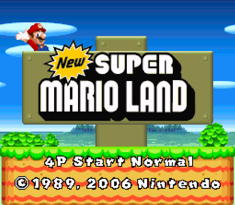 New Super Mario Land (Homebrew) — Title screen